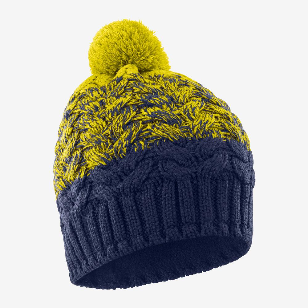 SALOMON POLY Philippines - Men's Beanie - Navy | 934158-HPC